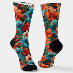 #30 Crew-Socken mit Blumenmuster Socken