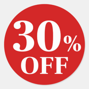 30 % de réduction sur autocollant rond classique à