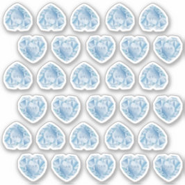 30 Diamond Heart Watercolor Add Monogram Wedding Aufkleber