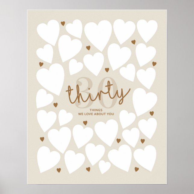 30 Dinge, die wir über Sie Liebe Poster (Vorne)