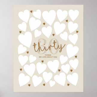 30 Dinge, die wir über Sie Liebe Poster
