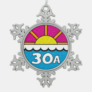 30 eine Smaragdküsten-Küste Florida-Weg-30A, Aly Schneeflocken Zinn-Ornament