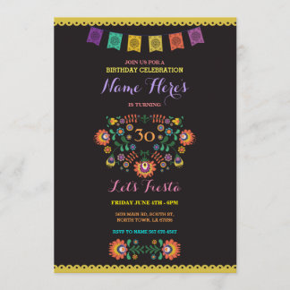 30. Einladung Fiesta-Geburtstags-Blumenmexikos