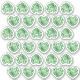 30 Emerald Heart Watercolor Add Monogram Wedding Aufkleber
