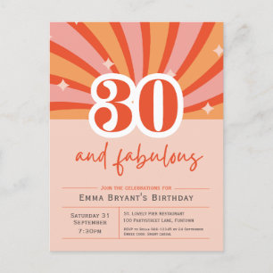 30 et fabuleux Retro 30e anniversaire Invitation