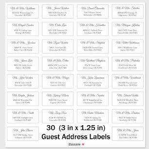 30 Étiquettes d'adresse élégantes pour invités de 