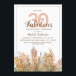 30 Fabulous Pampas Grass am Weißen Geburtstag Einladung<br><div class="desc">Wunderschönes Pampas-Gras im bohogischen Stil auf weißem 30 und eine fabelhafte Party Einladung zum 30. Geburtstag. Kontaktieren Sie uns für Hilfe bei der Anpassung oder um passende Produkte anzufordern.</div>