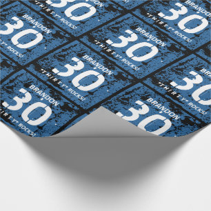 30. Felsen-BLAUES Schmutz-Muster F3Z des Geschenkpapier
