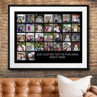 30 Foto Collage Grid - Textfeld - Schwarz-weiß