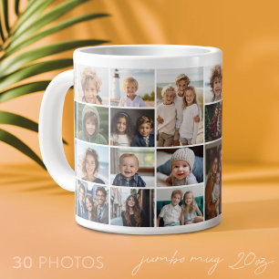 30 Foto-Collage - Raster kleine Bilder Jumbo-Tasse