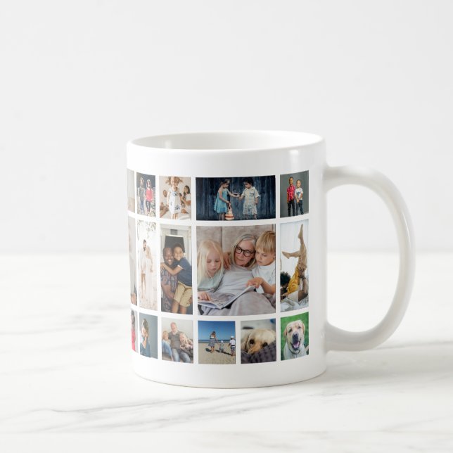 30-Foto-Collage-Vorlage personalisiert Kaffeetasse (Rechts)