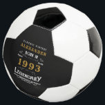 30. Geburtstag 1993 Monogramm Name Legendary Fußball<br><div class="desc">Geburtstag Vintages Design "Original Qualität legendäre Inspiration" Fußball-Ball. Fügen Sie in den Vorlagenfeldern den gewünschten Namen und das gewünschte Jahr hinzu. Begleiten Sie dies mit den passenden Geschenken,  Party-Accessoires und Bekleidung,  die in unserem Shop erhältlich sind www.zazzle.com/store/thecelebrationstore</div>