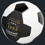 30. Geburtstag 1993 Monogramm Name Legendary Fußball<br><div class="desc">Geburtstag Vintages Design "Original Qualität legendäre Inspiration" Fußball-Ball. Fügen Sie in den Vorlagenfeldern den gewünschten Namen und das gewünschte Jahr hinzu. Begleiten Sie dies mit den passenden Geschenken,  Party-Accessoires und Bekleidung,  die in unserem Shop erhältlich sind www.zazzle.com/store/thecelebrationstore</div>