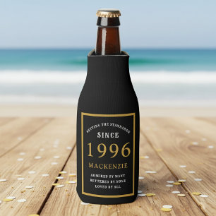 30. Geburtstag 1996 Name Elegant Chic Schwarz Gold Flaschenkühler