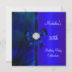 30. Geburtstag Abstrakter blauer Diamantbogen Einladung