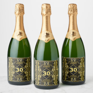 30. Geburtstag Art Deco Gold Black Great Gatsby