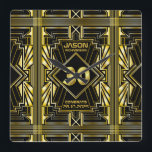 30. Geburtstag Art Deco Gold Black Great Gatsby Quadratische Wanduhr<br><div class="desc">Feiern Sie Ihren Geburtstag mit diesem einzigartigen Art-Déco-Stil, einem großartigen Gatsby-inspiriert Design, das geometrische Formen in leuchtendem Gold über klassischem schwarzem Hintergrund bietet. Ein elegantes, elegantes, geschlechtsneutrales Aussehen, das perfekt zum Gedenken an diesen besonderen Geburtstag mit dem Jazz-Geschmack der Roaring Zwanziger passt. Diese Geburtstagssuite besteht aus 10 Schritten (50, 60,...</div>