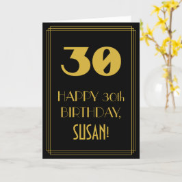 30. Geburtstag - Art Deco Inspiriert Look "30" & N Karte