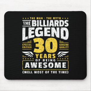 30. Geburtstag Billard Player 30 Jahre alt Billia Mousepad