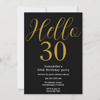 30. Geburtstag Black Gold Chic Geburtstag Einladung