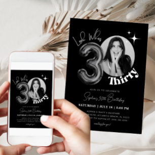 30. Geburtstag Black Men Women Foto Einladung