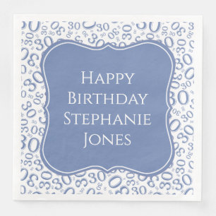 30. Geburtstag Blaues Random Muster 30 Serviette