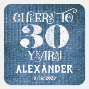 30. Geburtstag Blue Linen Vielen Dank für Sticker