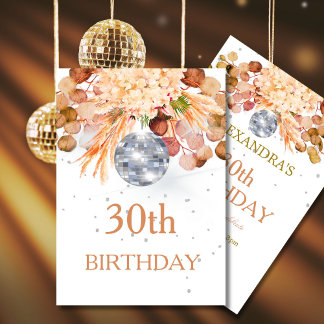 30. Geburtstag Blumendisco Einladung