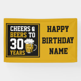 30. Geburtstag Cheers & Biere bis 30 Jahre Banner