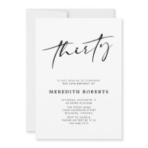 30. Geburtstag Chic Modernes Drehbuch Minimalistis