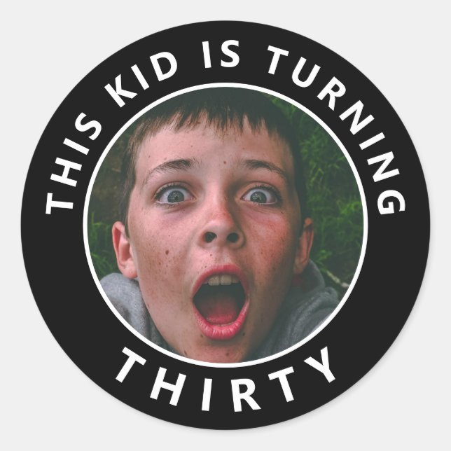 30. Geburtstag Custom Foto Stickers (Vorderseite)