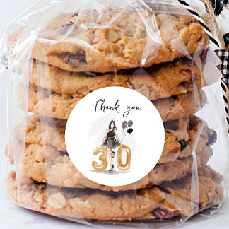 30. Geburtstag danke Runder Aufkleber