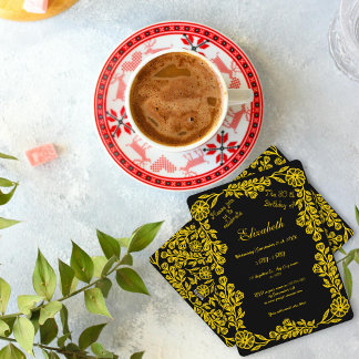 30. Geburtstag der botanischen Blüte Schwarz und G Einladung