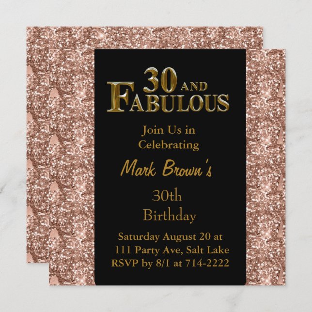 30. Geburtstag Einladung (Vorne/Hinten)