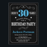 30. Geburtstag Einladung Blue und Black Chalkboard<br><div class="desc">30. Geburtstag Einladung Blau und schwarze Typografie. Tafel. Schwarz-Weiß-Hintergrund Erwachsener Geburtstag. Männer oder Frauen zum Geburtstag. Kinder Junge oder Mädchen Lady Teenage Teenage Bday Einladen. 13. 15. 16. 18. 20. 21. 30. 40. 50. 60. 70. 80. 90. 100. Jedes Alter. Für weitere Anpassungen klicken Sie bitte auf die Schaltfläche "Anpassen"...</div>