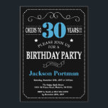30. Geburtstag Einladung Blue und Black Chalkboard<br><div class="desc">30. Geburtstag Einladung Blau und schwarze Typografie. Tafel. Schwarz-Weiß-Hintergrund Erwachsener Geburtstag. Männer oder Frauen zum Geburtstag. Kinder Junge oder Mädchen Lady Teenage Teenage Bday Einladen. 13. 15. 16. 18. 20. 21. 30. 40. 50. 60. 70. 80. 90. 100. Jedes Alter. Für weitere Anpassungen klicken Sie bitte auf die Schaltfläche "Anpassen"...</div>