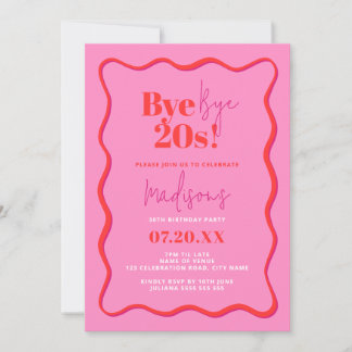 30. Geburtstag Einladung Bye Bye 20s Wavy Border