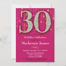 30. Geburtstag Einladung Pink Gold Diamonds Adult