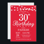 30. Geburtstag Einladung Rot<br><div class="desc">30. Geburtstag Einladung mit String Lights. Roter Hintergrund 13. 15. 16. 18. 20. 21. 30. 40. 50. 60. 70. 80. 90. 100. Jegliches Alter.
Für weitere Anpassungen klicken Sie bitte auf die Schaltfläche "Anpassen" und verwenden Sie unser Designwerkzeug, um diese Vorlage zu ändern.</div>