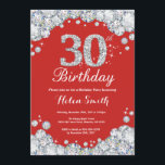 30. Geburtstag Einladung Rot und Silver Diamond<br><div class="desc">Einladung zum 30. Geburtstag. Rot und Silber Kristall Diamond. Eleganter Geburtstag Bash einladen. Erwachsener zum Geburtstag. Frauen zum Geburtstag. Männer zum Geburtstag. Für weitere Anpassungen klicken Sie bitte auf die Schaltfläche "Anpassen" und verwenden Sie unser Designwerkzeug,  um diese Vorlage zu ändern.</div>