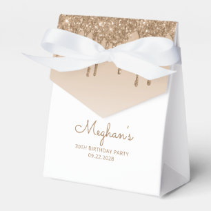 30. Geburtstag Elegant Gold Glitter Drip Script Geschenkschachtel