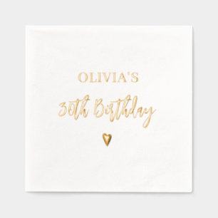 30. Geburtstag Elegant Modernes Herz Gold Servietten Mit Folie