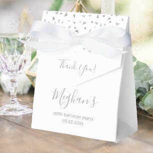 30. Geburtstag Elegant Silber Konfetti Weiß Geschenkschachtel