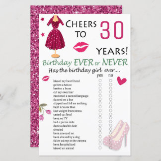 30. Geburtstag Ever oder Nie Game