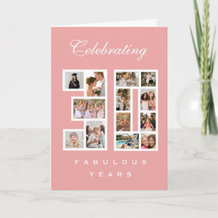 30. Geburtstag Fabelhafter Fotocollage Pink Karte