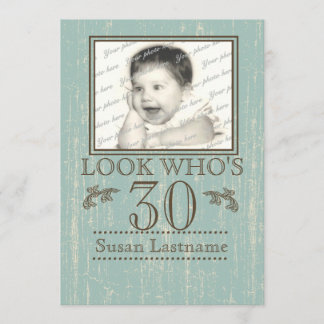 30. Geburtstag Foto aus Holz Einladung