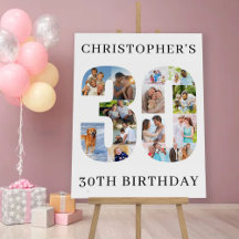 30. Geburtstag FotoCollage Nummer 30 Personalisier