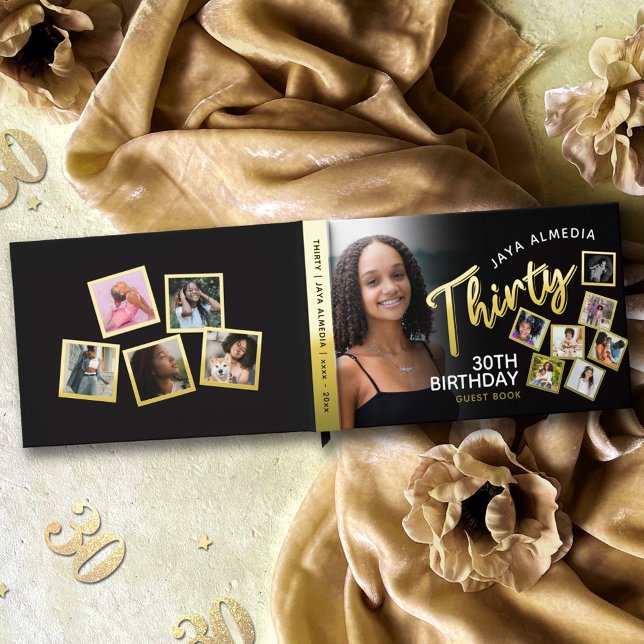 30. Geburtstag Fotos schwarzes Gold Gästebuch (Von Creator hochgeladen)