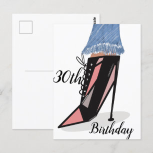 30. Geburtstag Frau Mode Schönheit Postkarte