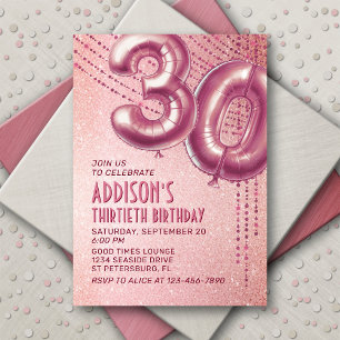 30. Geburtstag Frauen Rose Gold Einladung